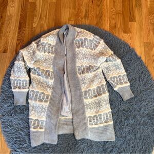 Vintage Belldini Gray Angora Drop Down Chunky Cardigan Size M